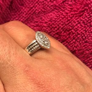 Diamond and Sterling silver ring size 8